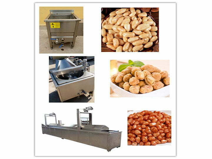 Fried peanuts and peanut fryer machine